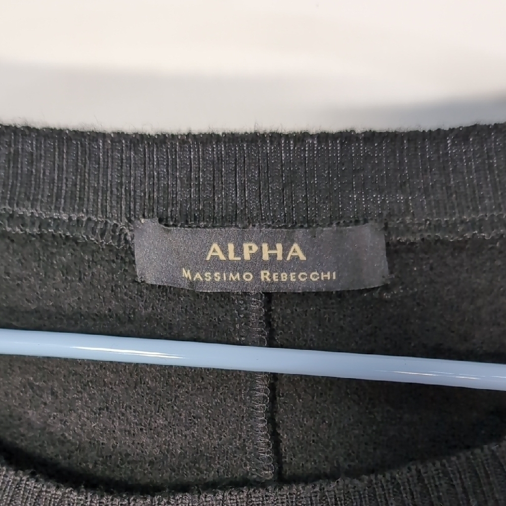Alpha Massimo Rebecchi | 100% Wool Mini Black Sweater Dress Minimalist Size 10 - Picture 7 of 9